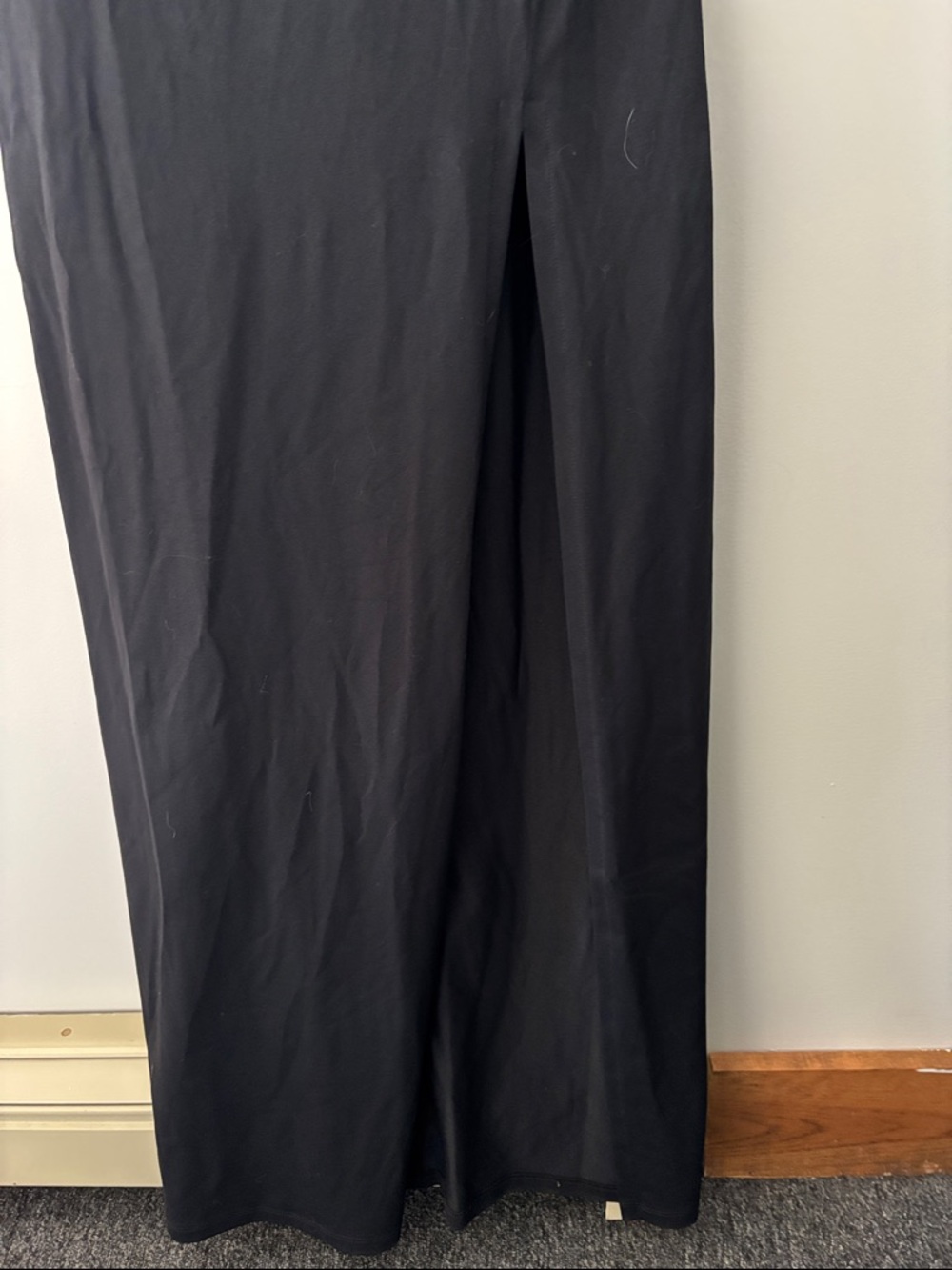 Susana Monaco Black Open Back Dress with High Slit - Size L - Picture 9 of 9